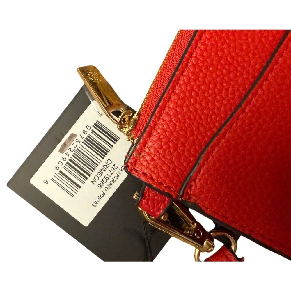 Nanette Lepore Wristlet Pouch Small Red Gold Strap - Picture 6 of 6